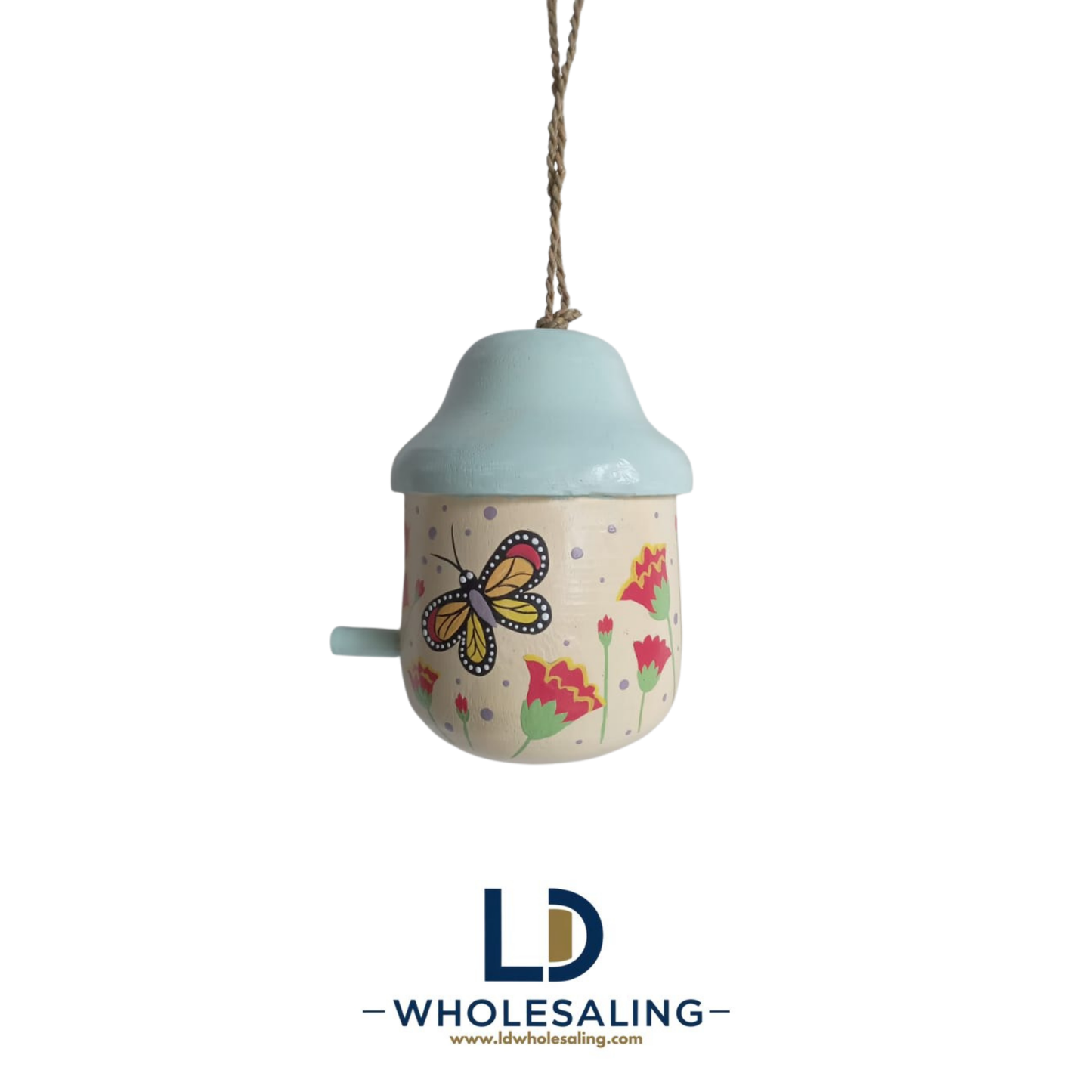 Bird house Acorn Small Butterfly painting