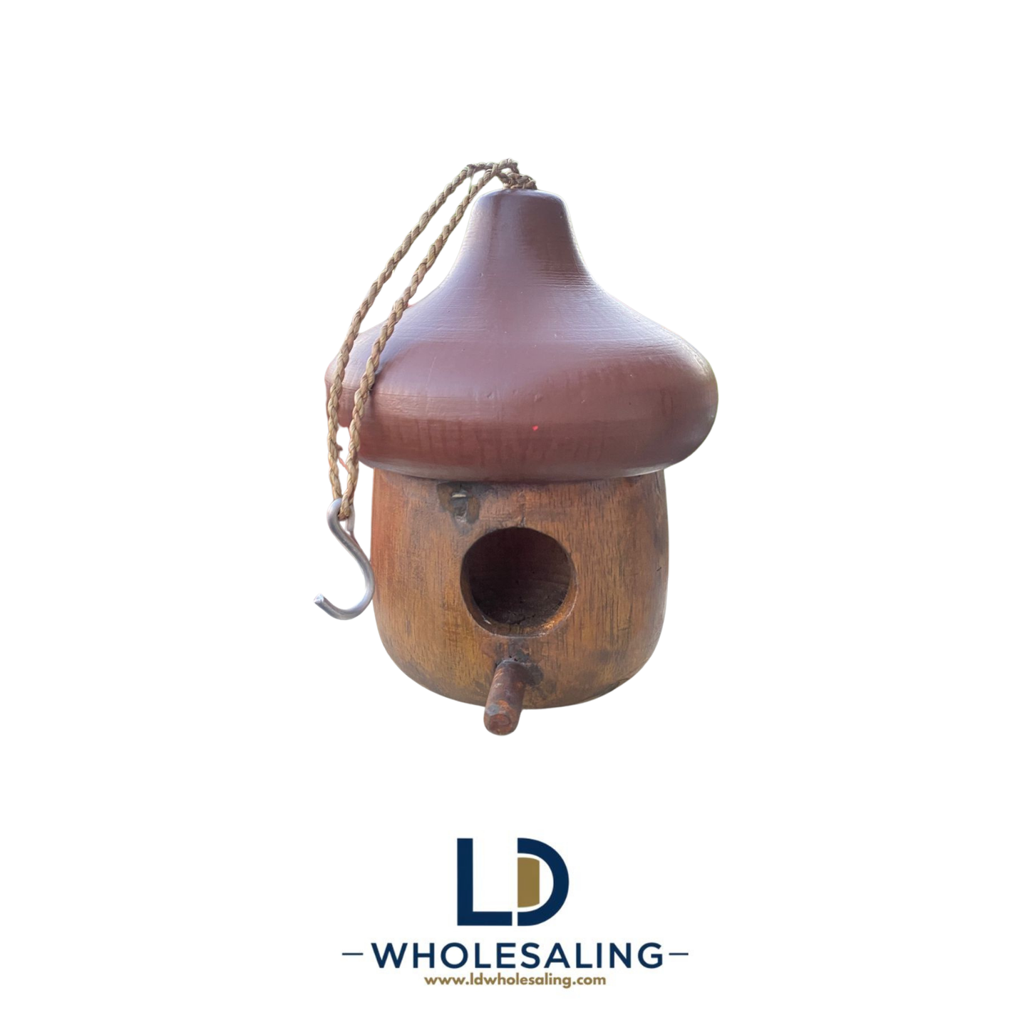 Bird House Acorn Large Natural & Brown roof