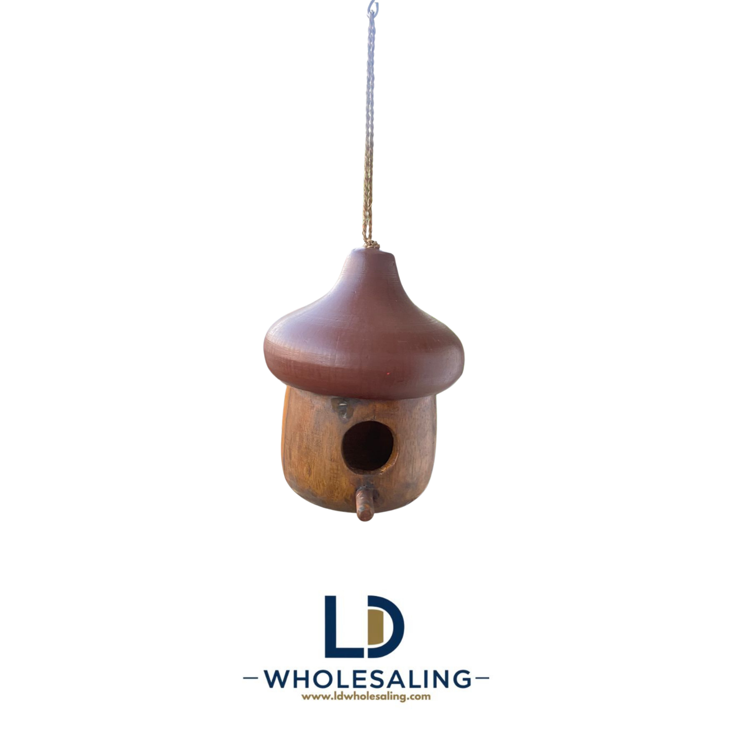 Bird House Acorn Large Natural & Brown roof