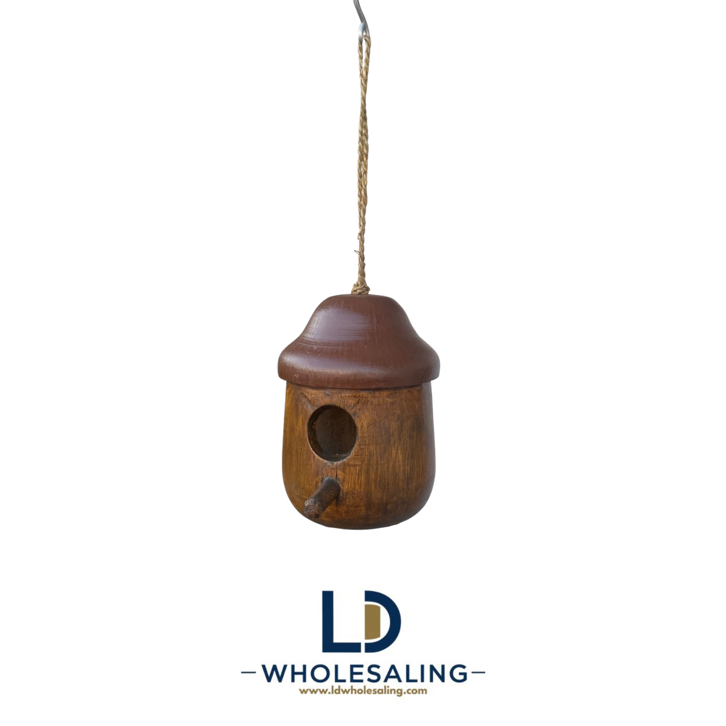 Bird house Acorn Small Natural & Brown Roof