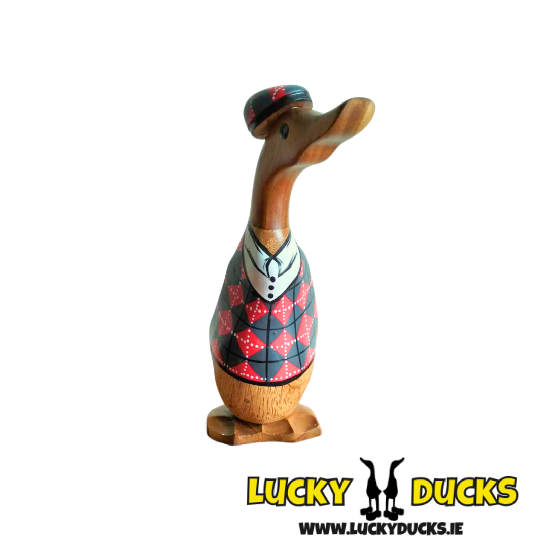 Golfer Duckling Gray & Red