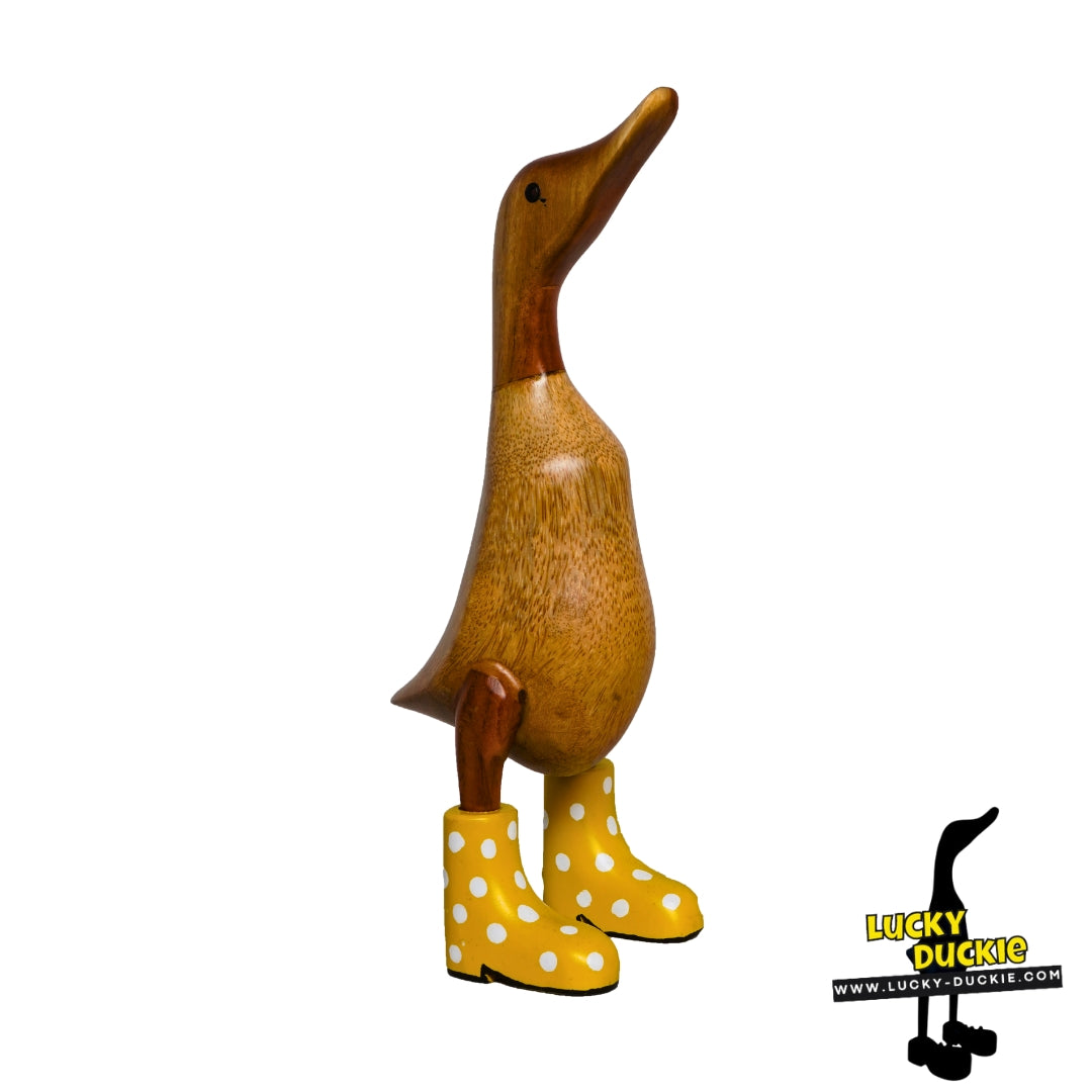 Ducks with YELLOW and White Spotted Welly Boot 30 cm