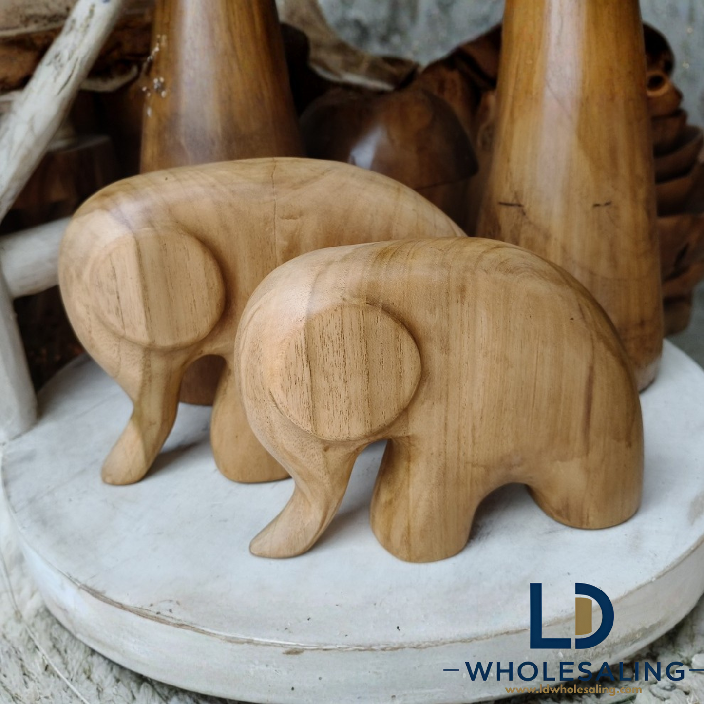 Elephant Couple Figurines